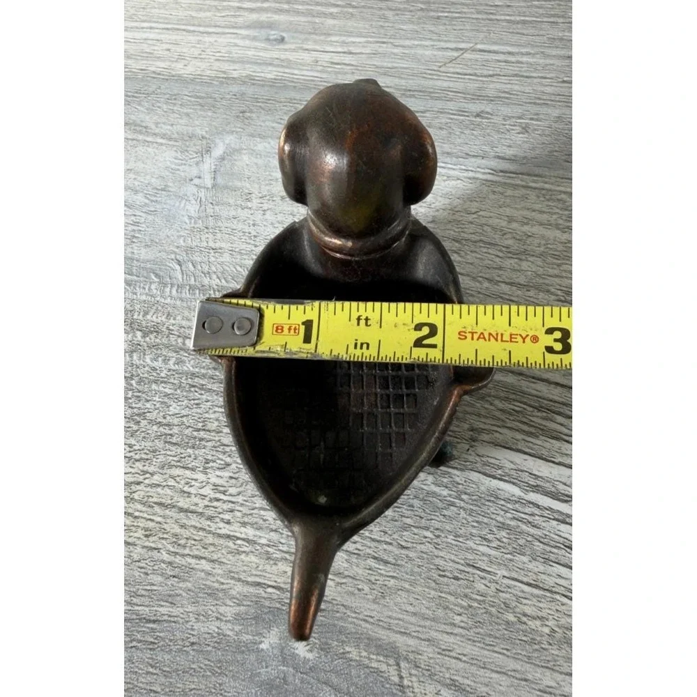 Vtg 1950's Cast Metal Dachshund Wiener Dog Ashtray Figurine Animal Japan 4.5